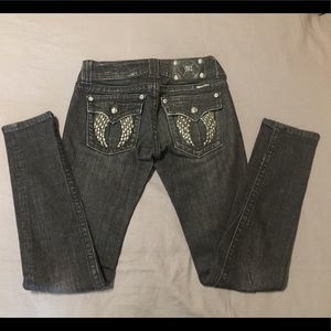 Miss Me Skinny Jeans Black Stonewashed 25